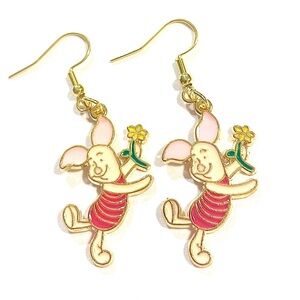 Winnie The Pooh Piglet Dangle Earrings